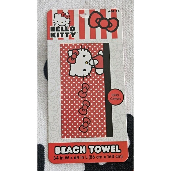 Hello Kitty Beach Pool X Lg. Towel/ Perfect Bath Towel - 34 " W x 64" L NWT - Picture 4 of 5
